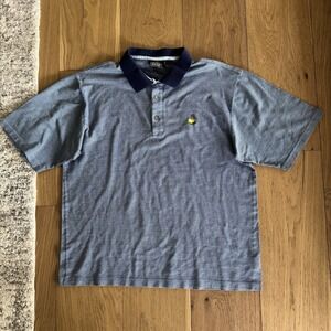 Clubhouse Collection Masters Golf Polo Men's Large Blue Gingham Made In Italy